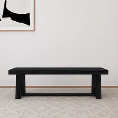 Cantered Polyester Blend Upholstered Bench - Wooden Bazar