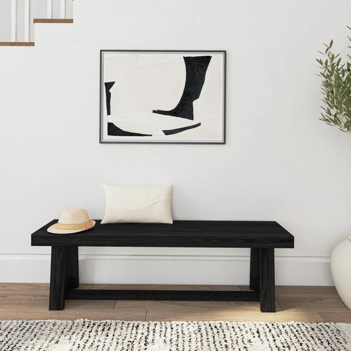 Cantered Polyester Blend Upholstered Bench - Wooden Bazar