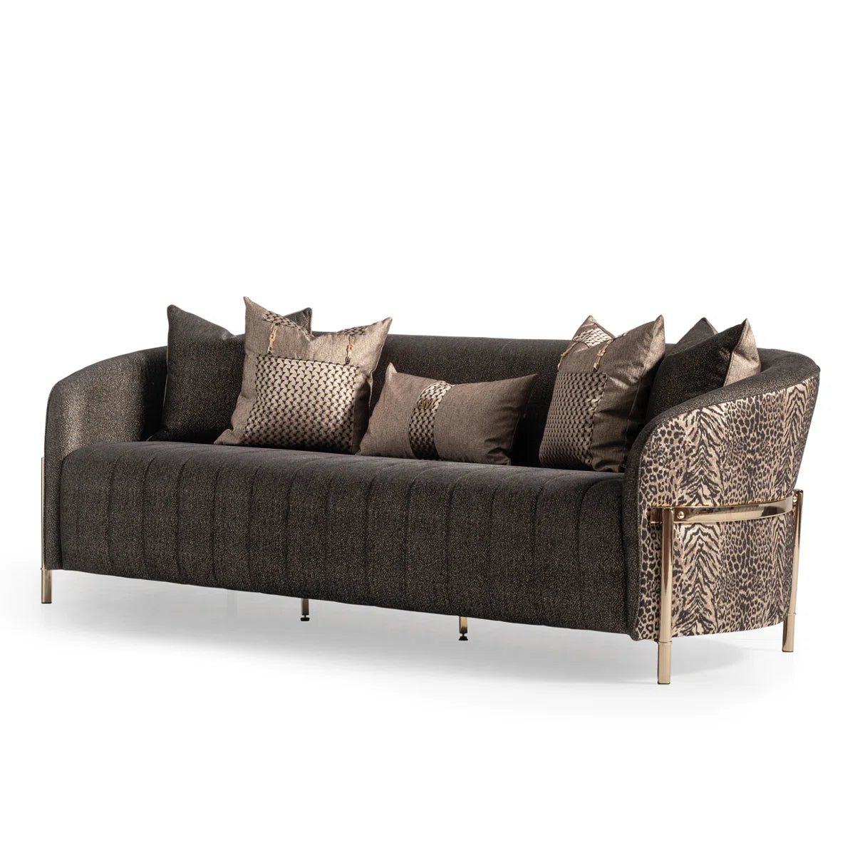 3-Seater Round Arm Sofa – Comfortable Couch with Elegant Curves