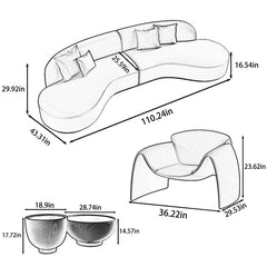 Lobbyz VIP lounge area sofa set 5 pieces set Luxury Sofa Set