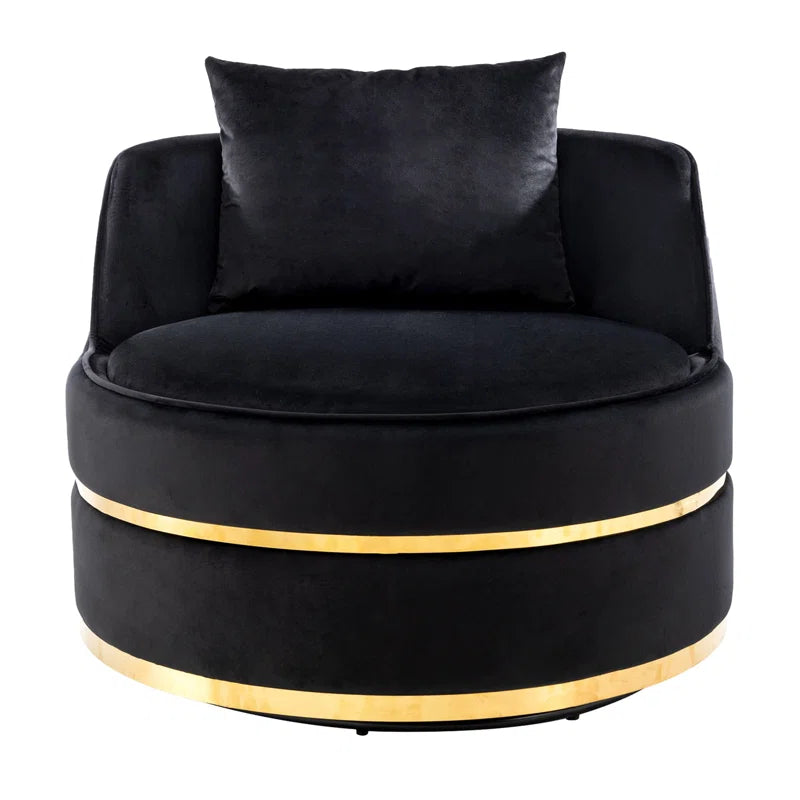 Venvo Velvet Swivel Barrel Chair For Luxury Spaces  - Wooden Bazar