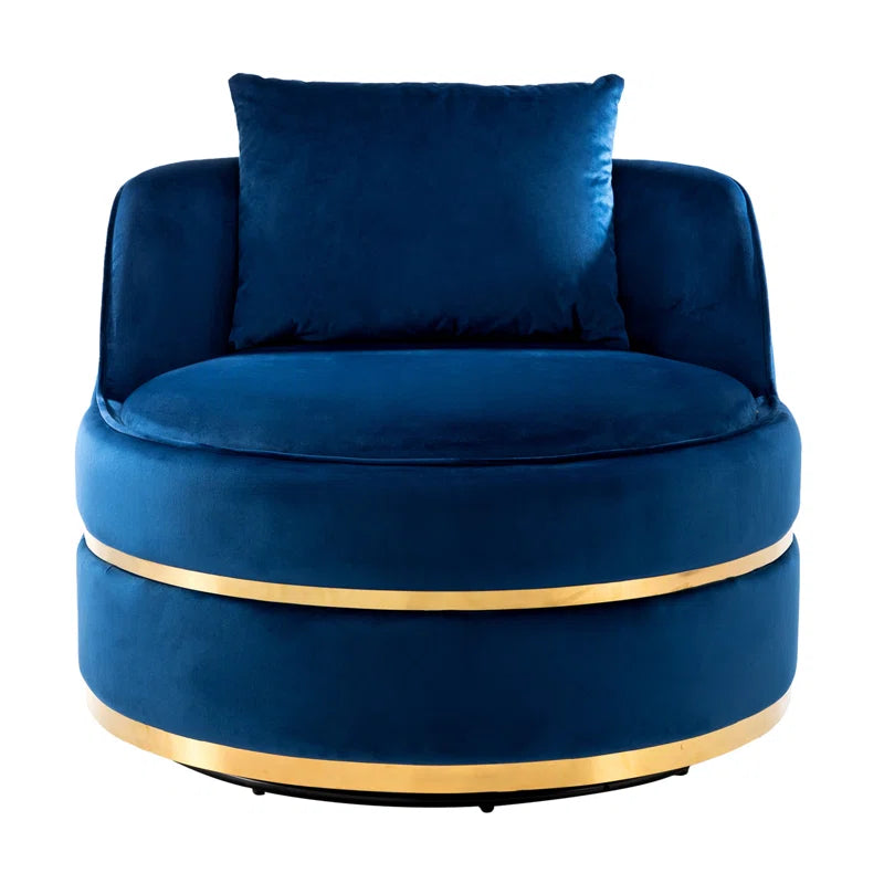 Venvo Velvet Swivel Barrel Chair For Luxury Spaces  - Wooden Bazar