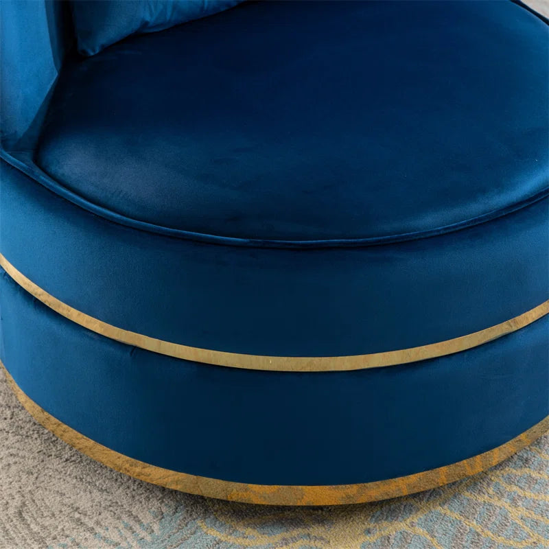 Venvo Velvet Swivel Barrel Chair For Luxury Spaces  - Wooden Bazar