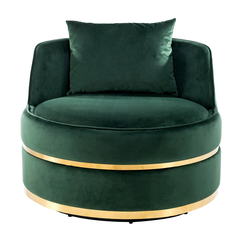 Venvo Velvet Swivel Barrel Chair For Luxury Spaces  - Wooden Bazar