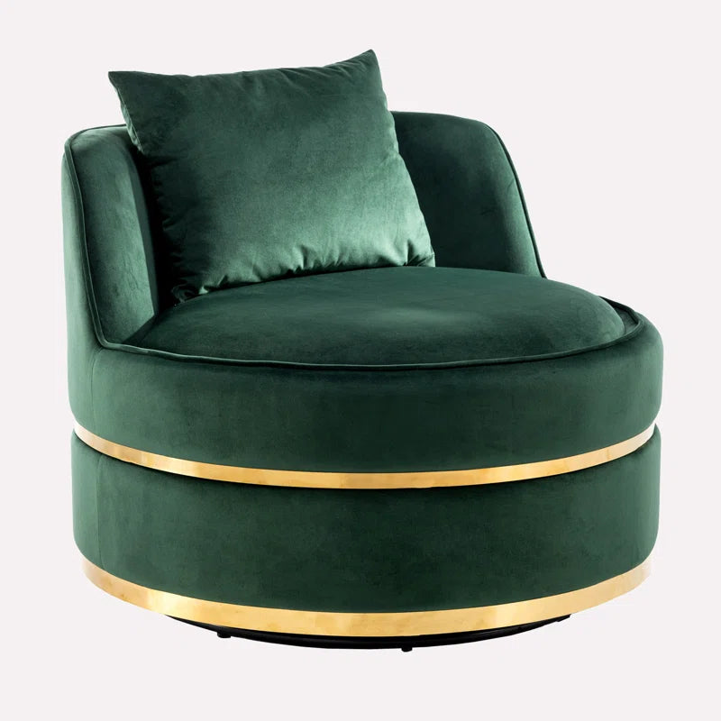 Venvo Velvet Swivel Barrel Chair For Luxury Spaces  - Wooden Bazar