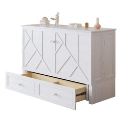 Peak Queen Murphy Bed Cabinet with Storage & Charging Station