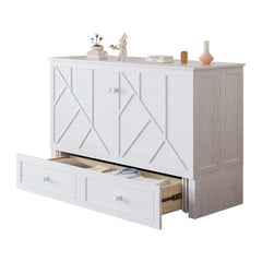Peak Queen Murphy Bed Cabinet with Storage & Charging Station