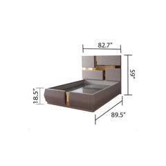 Modern Style Tufted Upholstery Queen/King Bed made with Wood & Mirror Accent