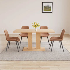 Carvinol 46'' Modern Dining Kitchen Table with and 4 Dining Chairs Set