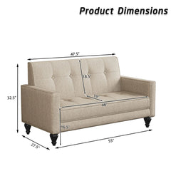 2 Seater Mini Couch Small Settee Bench for Living Room Small Spaces