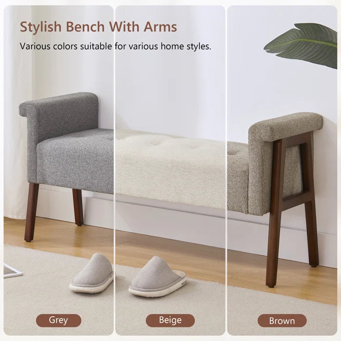 Chesternite Polyester Blend Upholstered Bench - Wooden Bazar