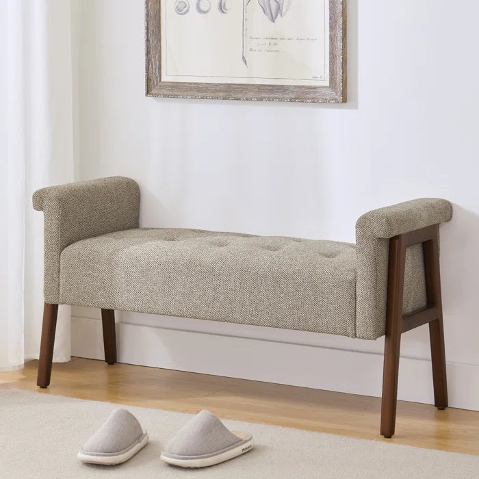 Chesternite Polyester Blend Upholstered Bench - Wooden Bazar