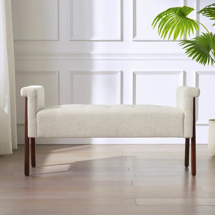 Chesternite Polyester Blend Upholstered Bench - Wooden Bazar