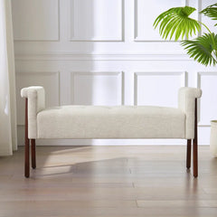 Chesternite Polyester Blend Upholstered Bench - Wooden Bazar