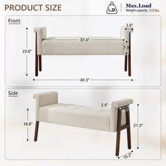Chesternite Polyester Blend Upholstered Bench - Wooden Bazar