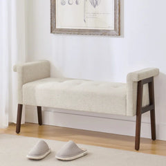 Chesternite Polyester Blend Upholstered Bench - Wooden Bazar