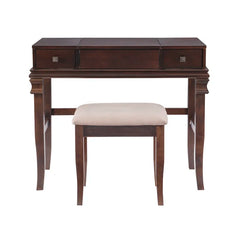 Zeritto Vanity Set with Stool and Mirror - Wooden Bazar