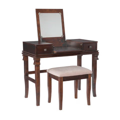 Zeritto Vanity Set with Stool and Mirror - Wooden Bazar