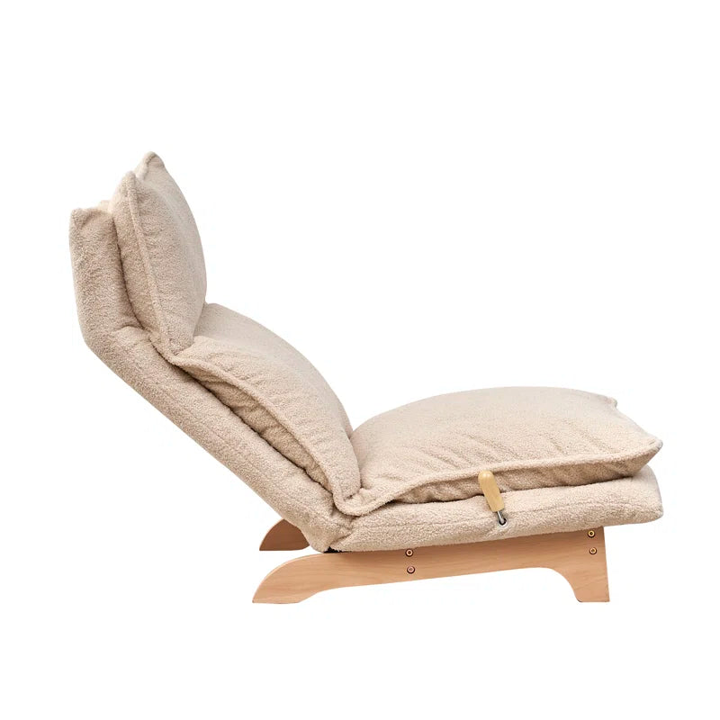 Lashkil Upholstered Accent Chair with Ottoman Wooden Bazar