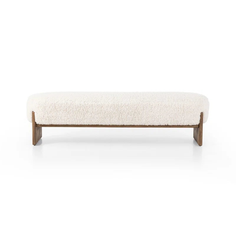 Newstated Upholstered Bench for Modern Living - Wooden Bazar