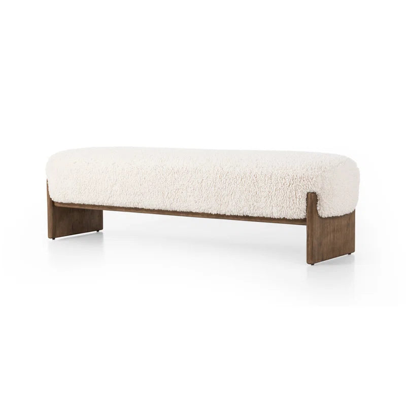 Newstated Upholstered Bench for Modern Living - Wooden Bazar