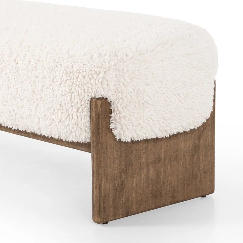 Newstated Upholstered Bench for Modern Living - Wooden Bazar