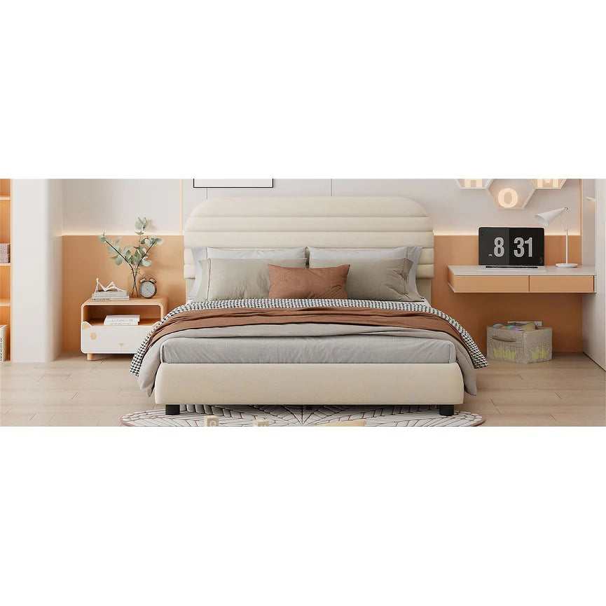 Luxurious Velvet Upholstered Platform Bed for Stylish Bedroom Upgrade
