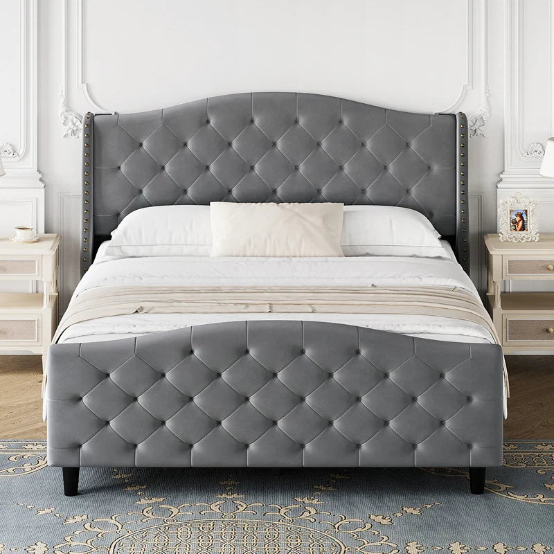 Luxurious arched pull-point soft bed - Wooden bazar