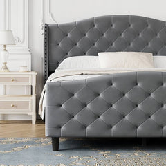 Luxurious arched pull-point soft bed - Wooden bazar