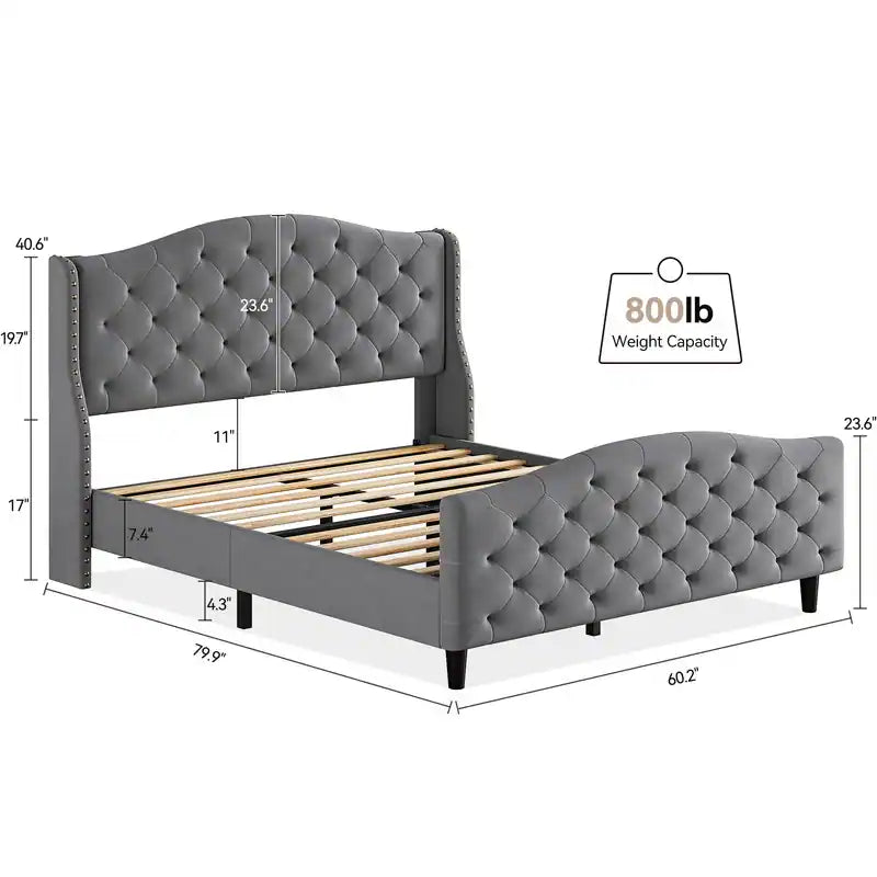 Luxurious arched pull-point soft bed - Wooden bazar