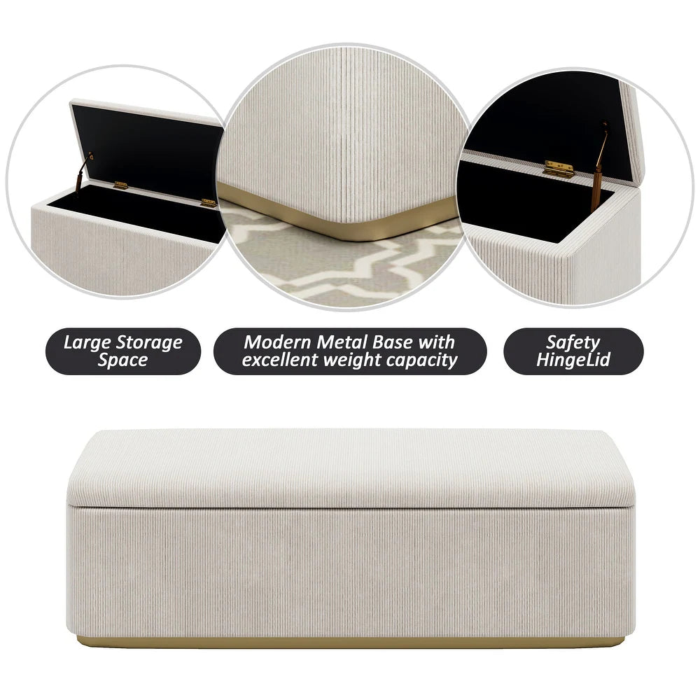 Luxury King Upholstered Bed with Vertical Stripes, High Wingback Headboard