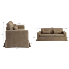 Brenda 3-Seater Sofa With Slipcover - Wooden Bazar