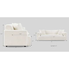 Kelibor Modern Style 3Seater Sofa in boucle fabric - Wooden Bazar