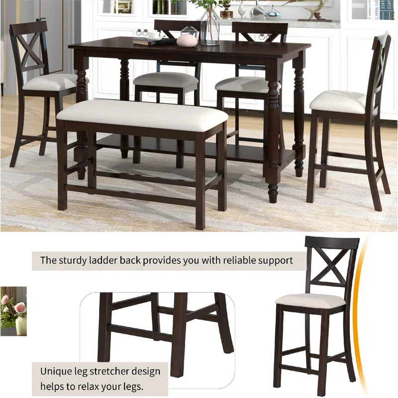 Oajester 4 seater Dining Table Set for Modern Living - Wooden Bazar