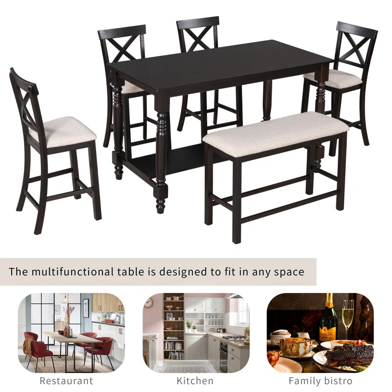 Oajester 4 seater Dining Table Set for Modern Living - Wooden Bazar