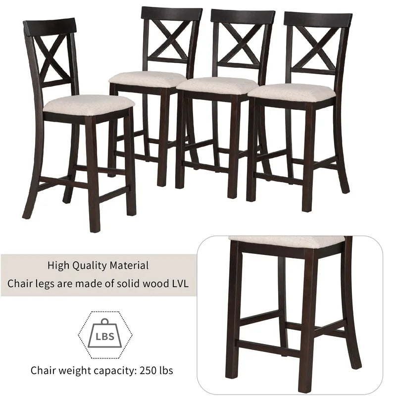 Oajester 4 seater Dining Table Set for Modern Living - Wooden Bazar