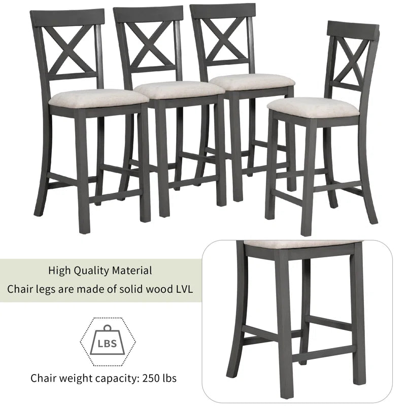 Oajester 4 seater Dining Table Set for Modern Living - Wooden Bazar