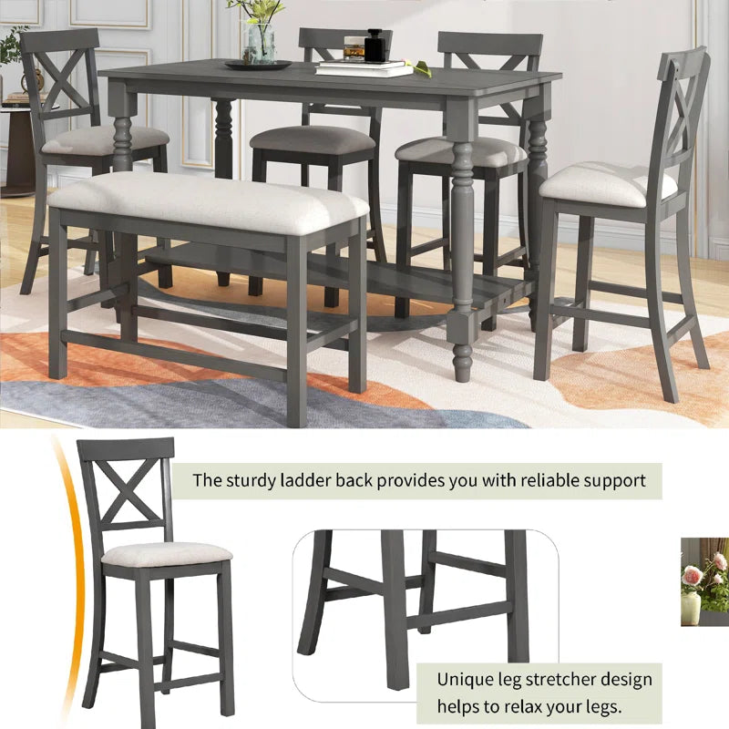 Oajester 4 seater Dining Table Set for Modern Living - Wooden Bazar