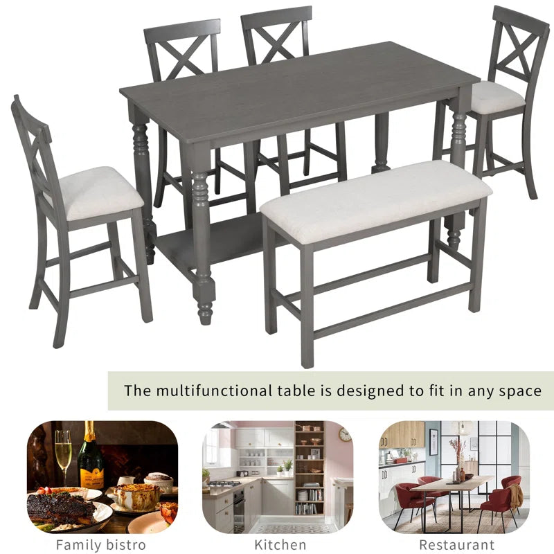 Oajester 4 seater Dining Table Set for Modern Living - Wooden Bazar