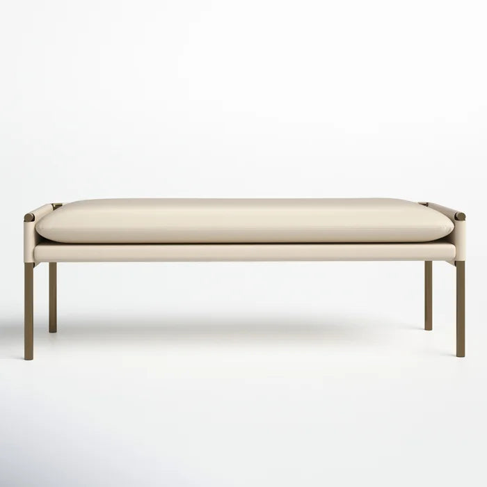 Salonniy Polyester Blend Upholstered Bench - Wooden bazar