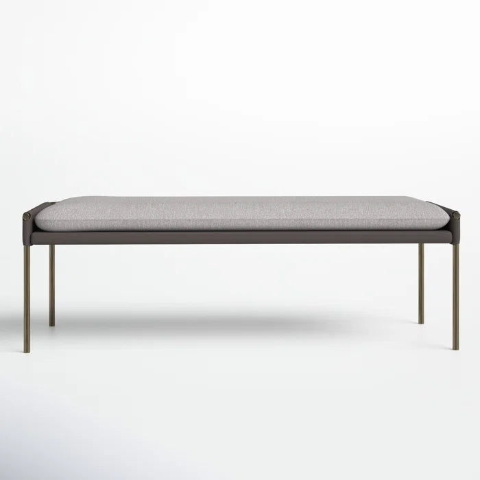 Salonniy Polyester Blend Upholstered Bench - Wooden bazar