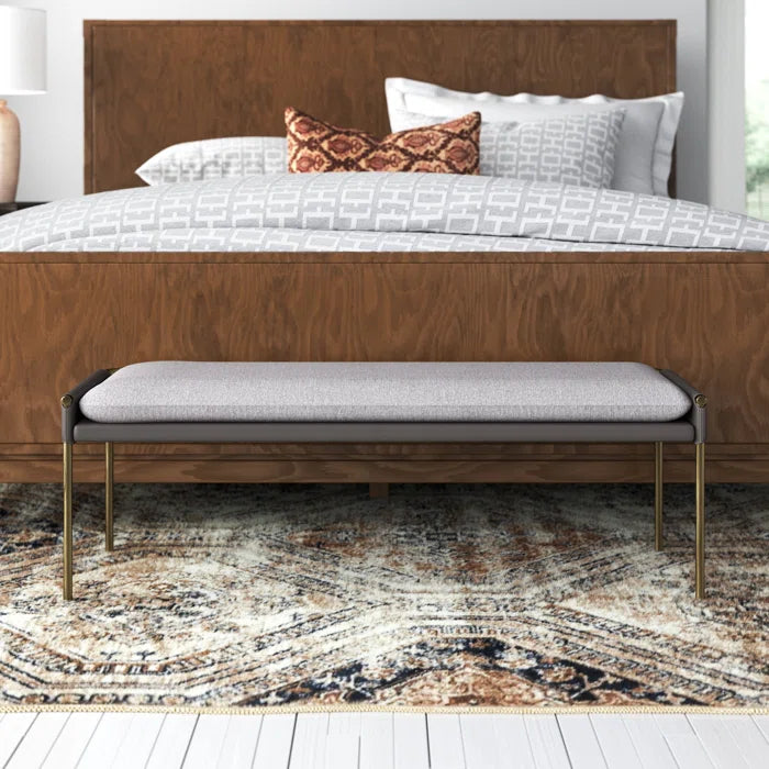 Zalpick Polyester Blend Upholstered Bench - Wooden Bazar