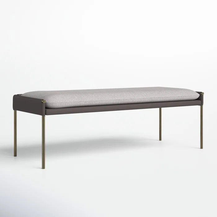 Salonniy Polyester Blend Upholstered Bench - Wooden bazar