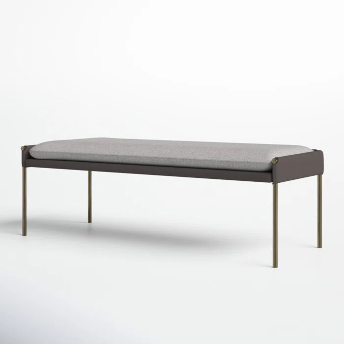 Salonniy Polyester Blend Upholstered Bench - Wooden bazar