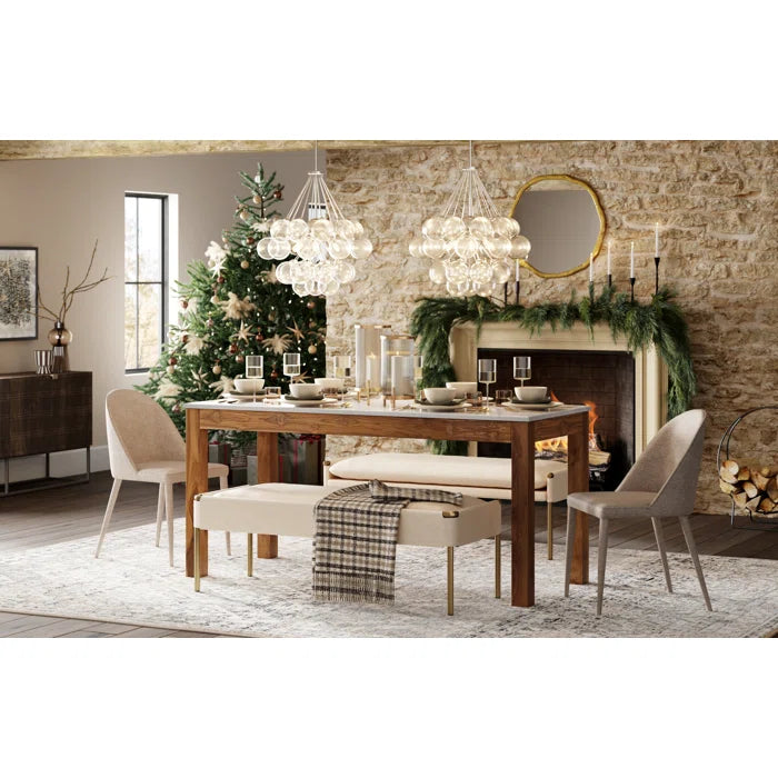 Zalpick Polyester Blend Upholstered Bench - Wooden Bazar