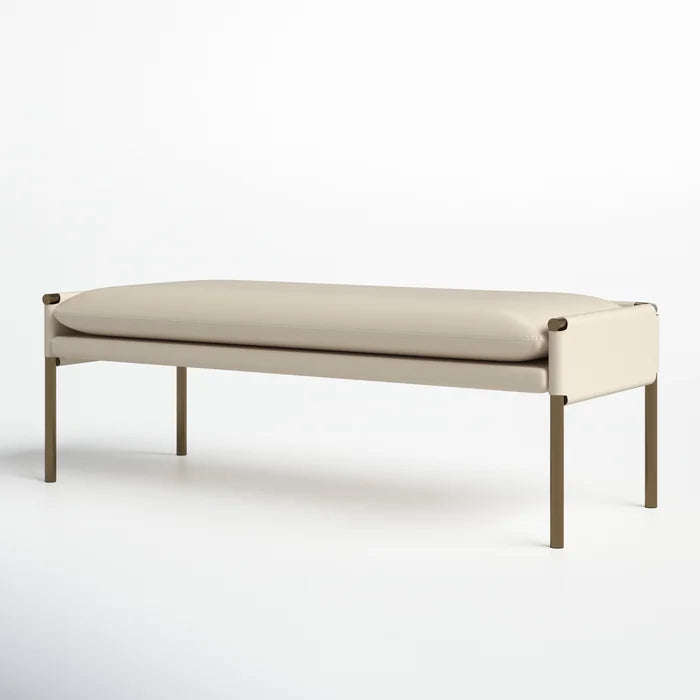 Salonniy Polyester Blend Upholstered Bench - Wooden bazar