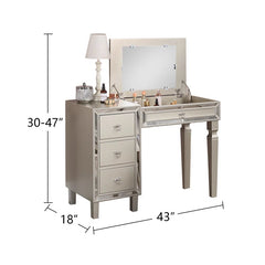 Dalliuon Vanity dressing table design with mirror with stool - Wooden Bazar