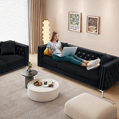 Magbiem 2 Piece Velvet Living Room Luxury Sofa Set