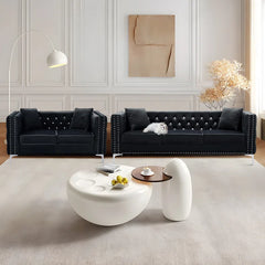 Magbiem 2 Piece Velvet Living Room Luxury Sofa Set