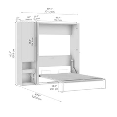 High-Gloss Scratch-Resistant Murphy Bed and Storage Cabinet with Door and Pull-Out Shelf